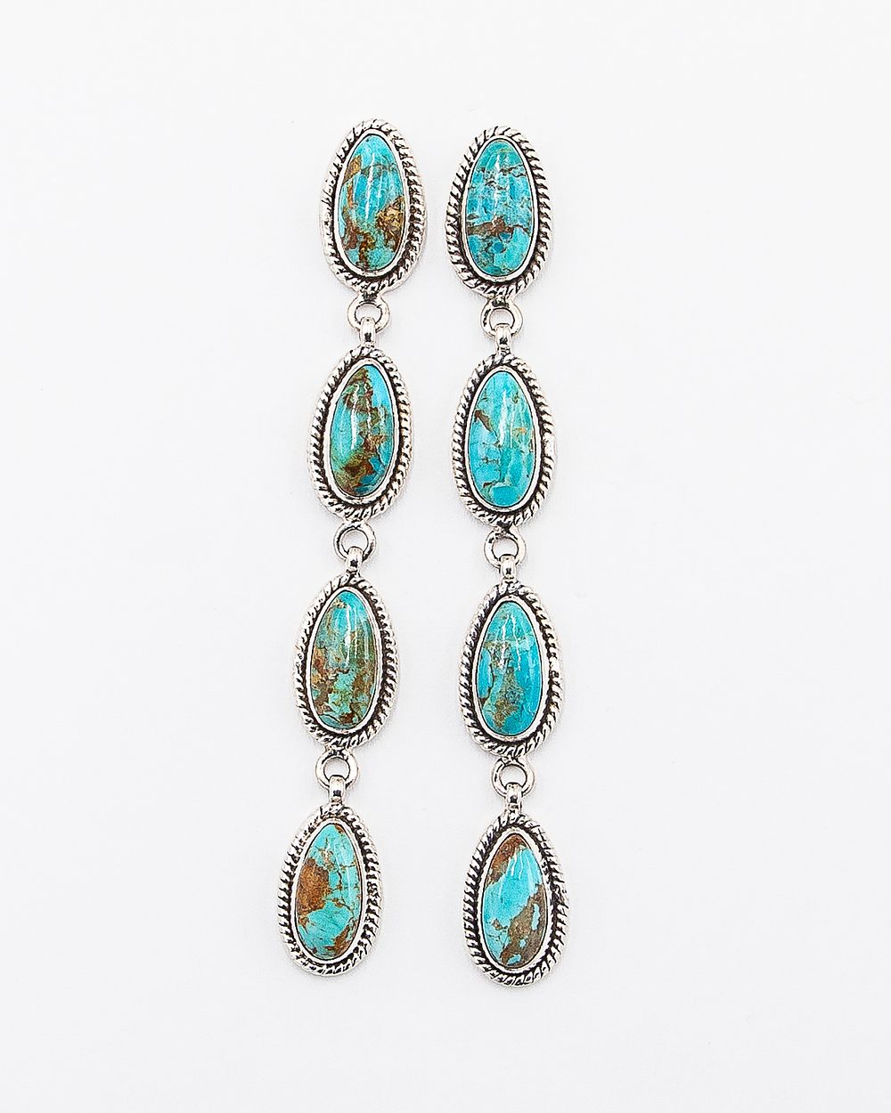 Lot 406: The HaDa Collection Sterling Turquoise Dangle Earrings