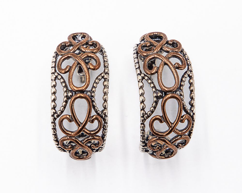 Lot 409: Carolyn Pollack Relios Jewelry Copper Sterling Earrings