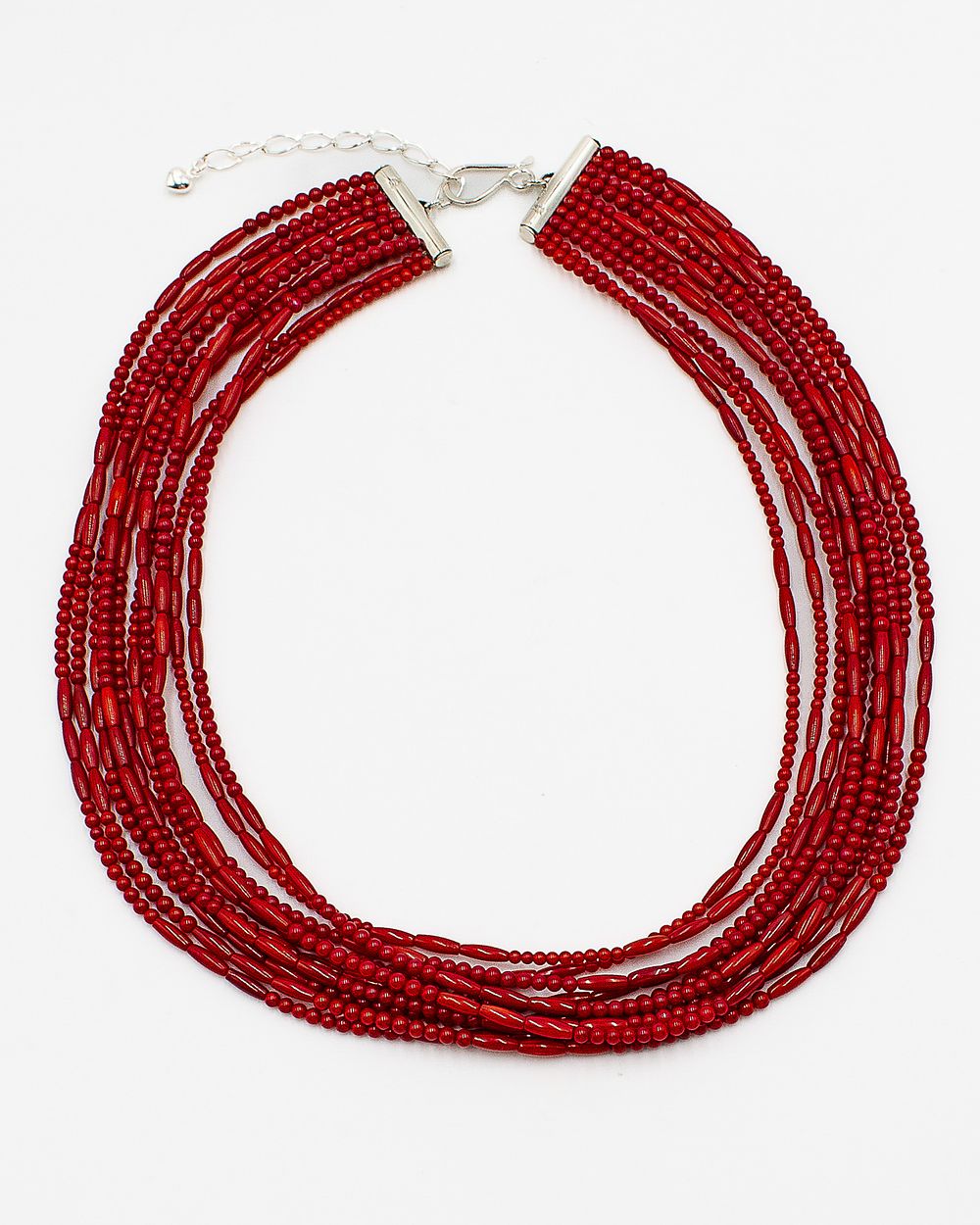 Lot 450: Jay King Mine Finds Coral Multi Strand Sterling Necklace