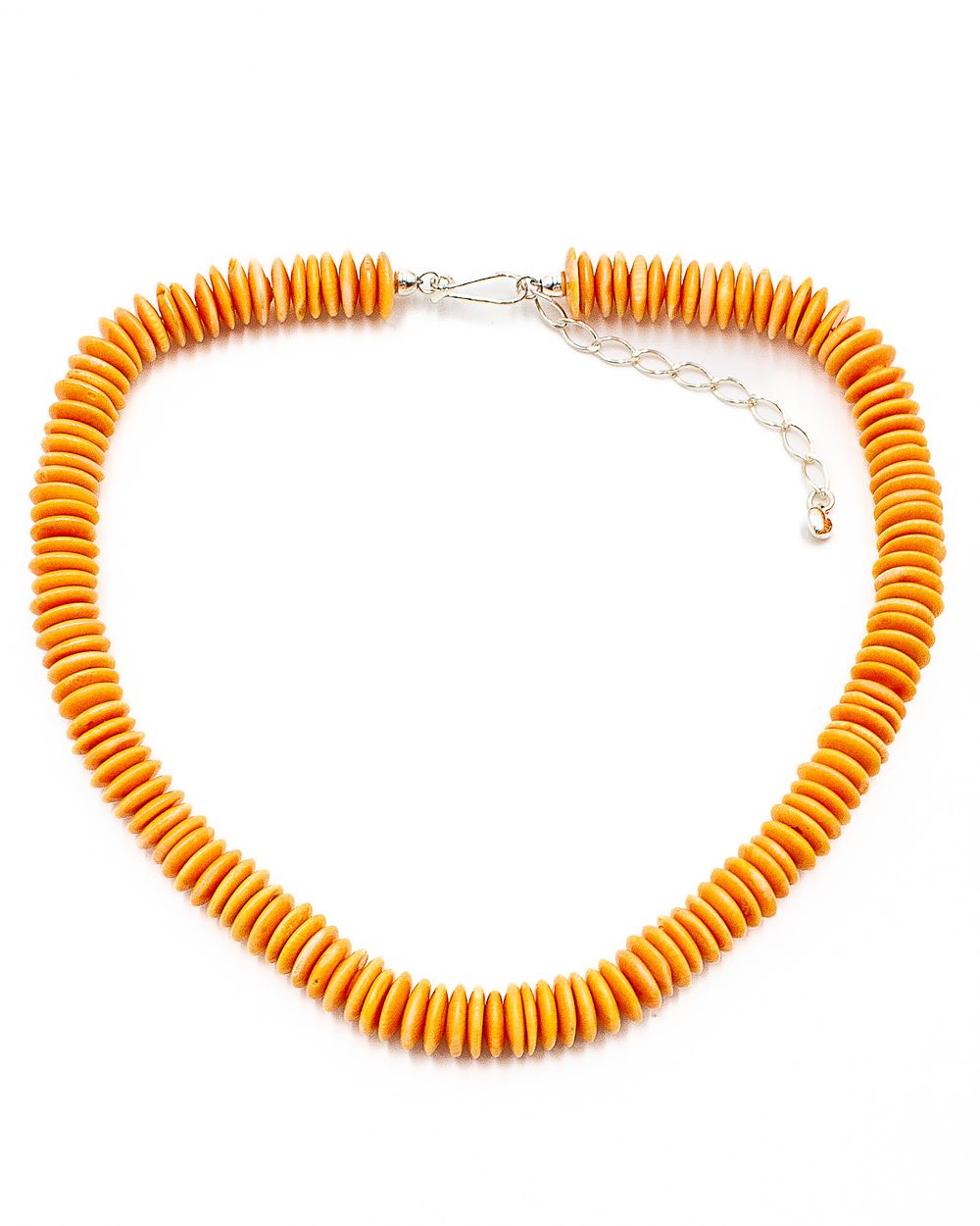Lot 462: Jay King Mine Finds Spiny Oyster Disk Sterling Necklace