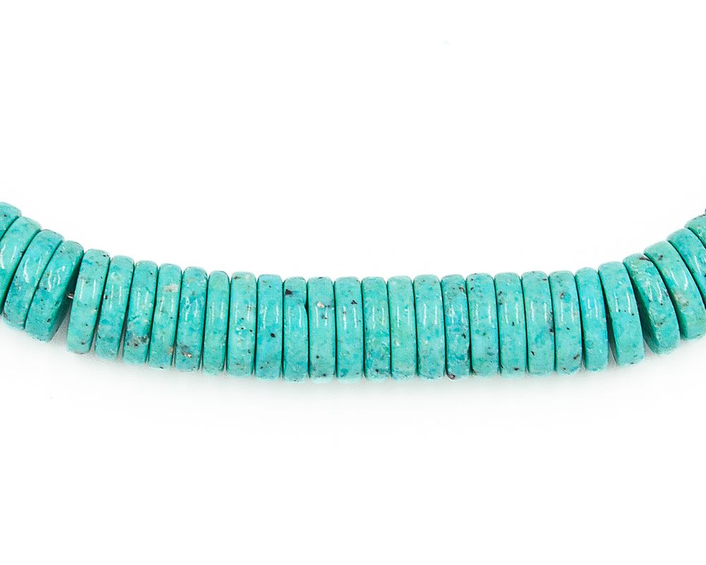 Lot 492: Jay King Mine Finds Turquoise Disk Sterling Necklace