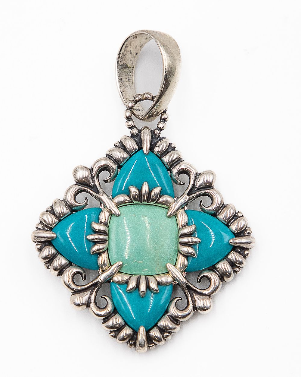 Lot 498: Carolyn Pollack Relios Turquoise Coral Sterling Pendant