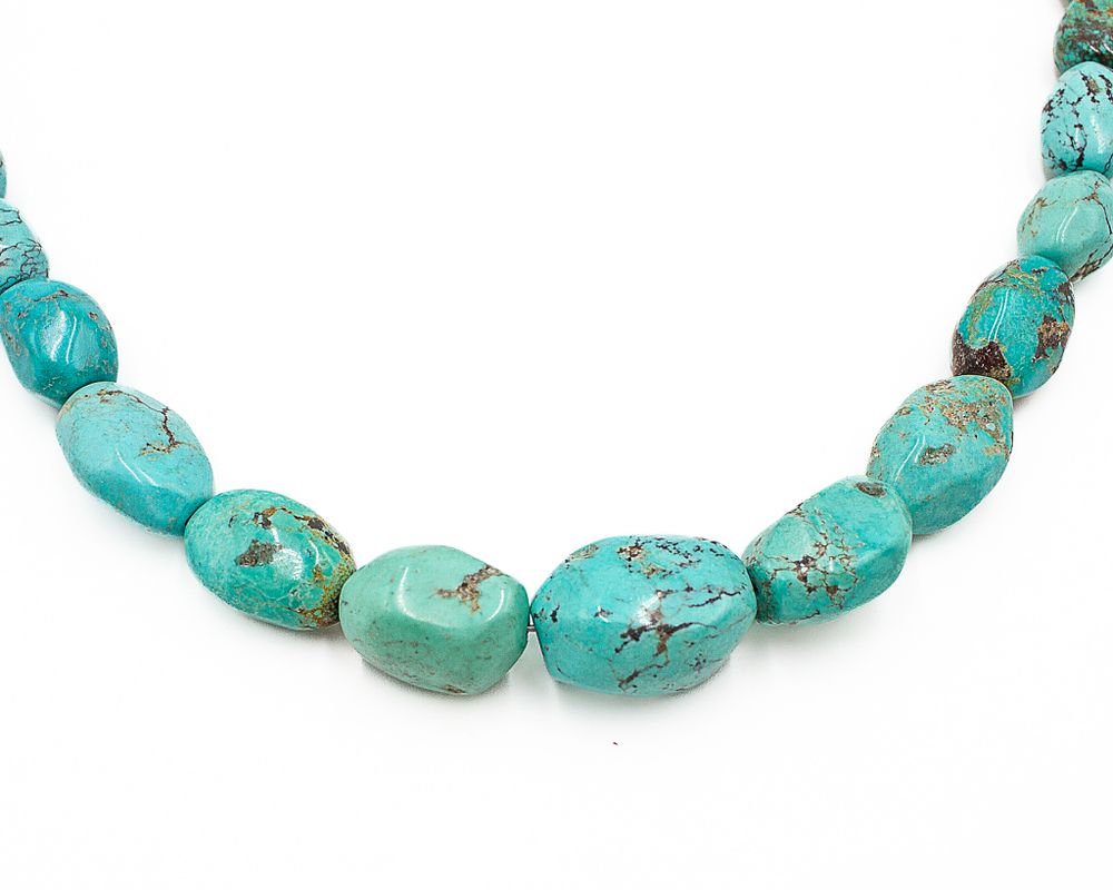 Lot 502: Jay King Mine Finds Tumbled Turquoise Sterling Necklace