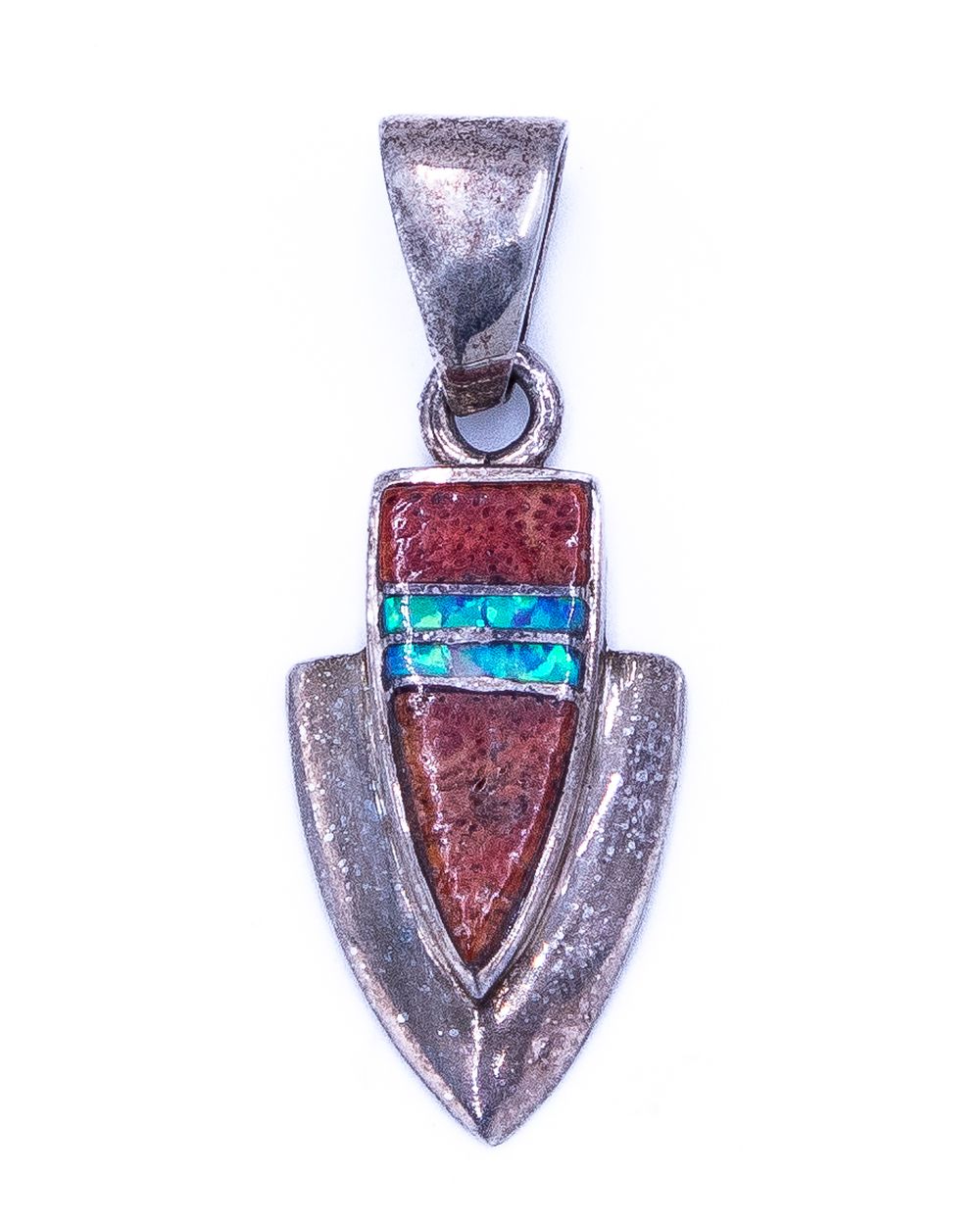 Lot 308: Signed Red Agate Opal Arrowhead Pendant