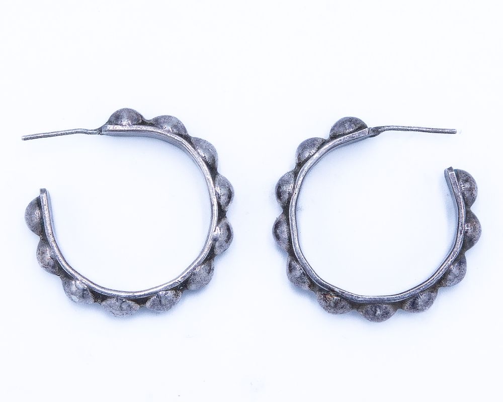 Lot 783: Signed TJ-09 Taxco Mexico Sterling Earrings