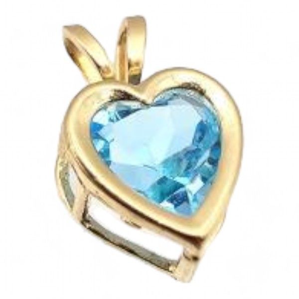 Lot 457: VU Topaz 14K Gold Heart Pendant 0.4 G Approximately 0.75 TCW