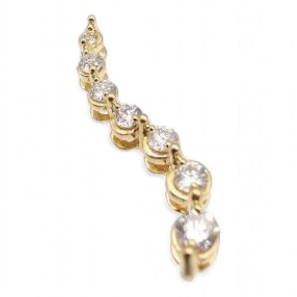 Lot 458: JTW Diamond 14K Gold Journey Pendant 0.8 G