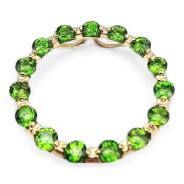 Lot 460: Mexico Tourmaline 14K Gold Round Pendant 1.1 G