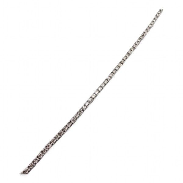 Lot 465: Diamond 14K White Gold Tennis Bracelet 4.6 G
