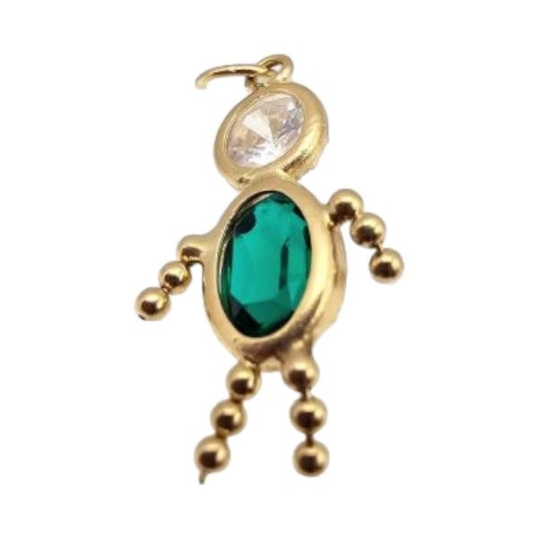 Lot 471: Birthstone 14K Gold Boy Pendant 0.5 G