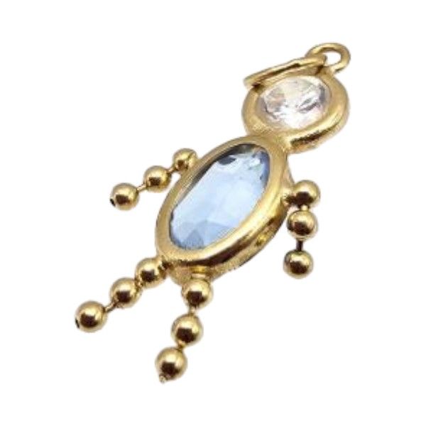 Lot 478: Birthstone 14K Gold Boy Pendant 0.5 G