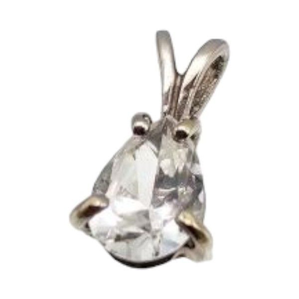 Lot 480: Tourmaline 14K White Gold Pendant 0.8 G