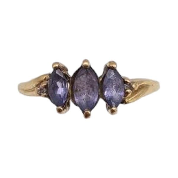 Lot 486: STS Gemstone 10K Gold Cocktail Ring Sz. 7.5 1.4 G
