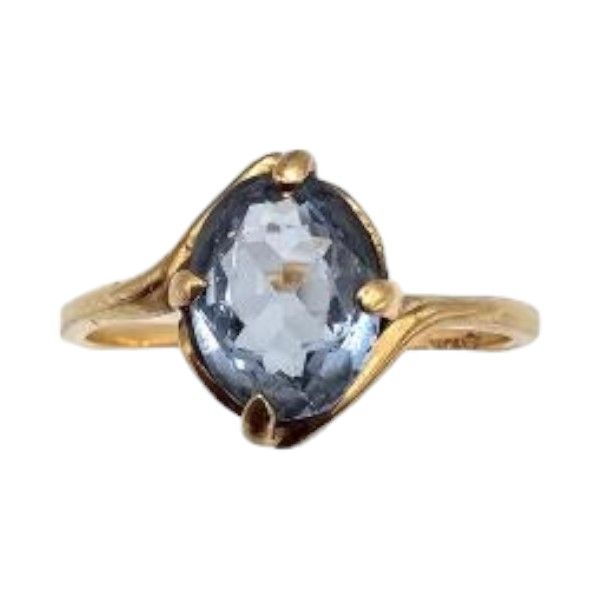 Lot 487: Signed Topaz 10K Gold Cocktail Ring Sz. 6.25 1.6 G Approximately 1.25 TCW