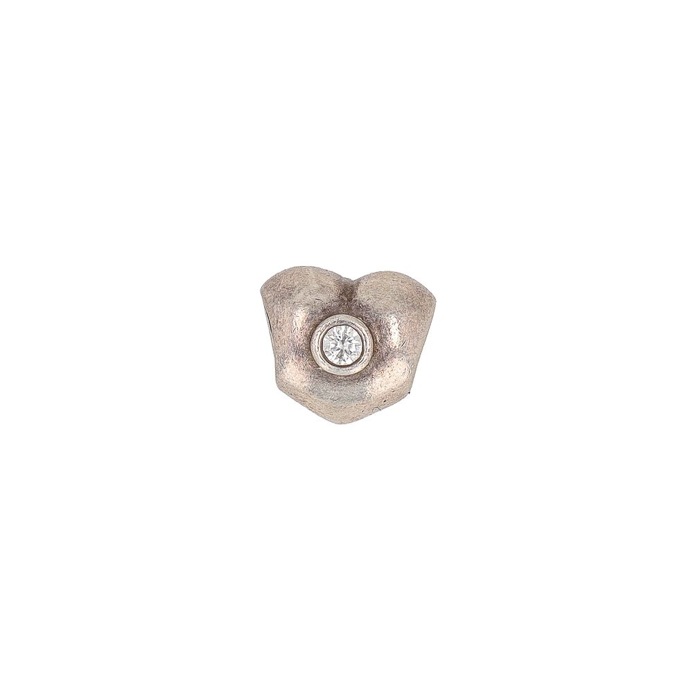 Lot 577: ALE Pandora Rhinestone Sterling Silver Heart Charm