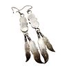 Vintage Sterling Navajo Turquoise Feather Earrings 7.9gImage - 1