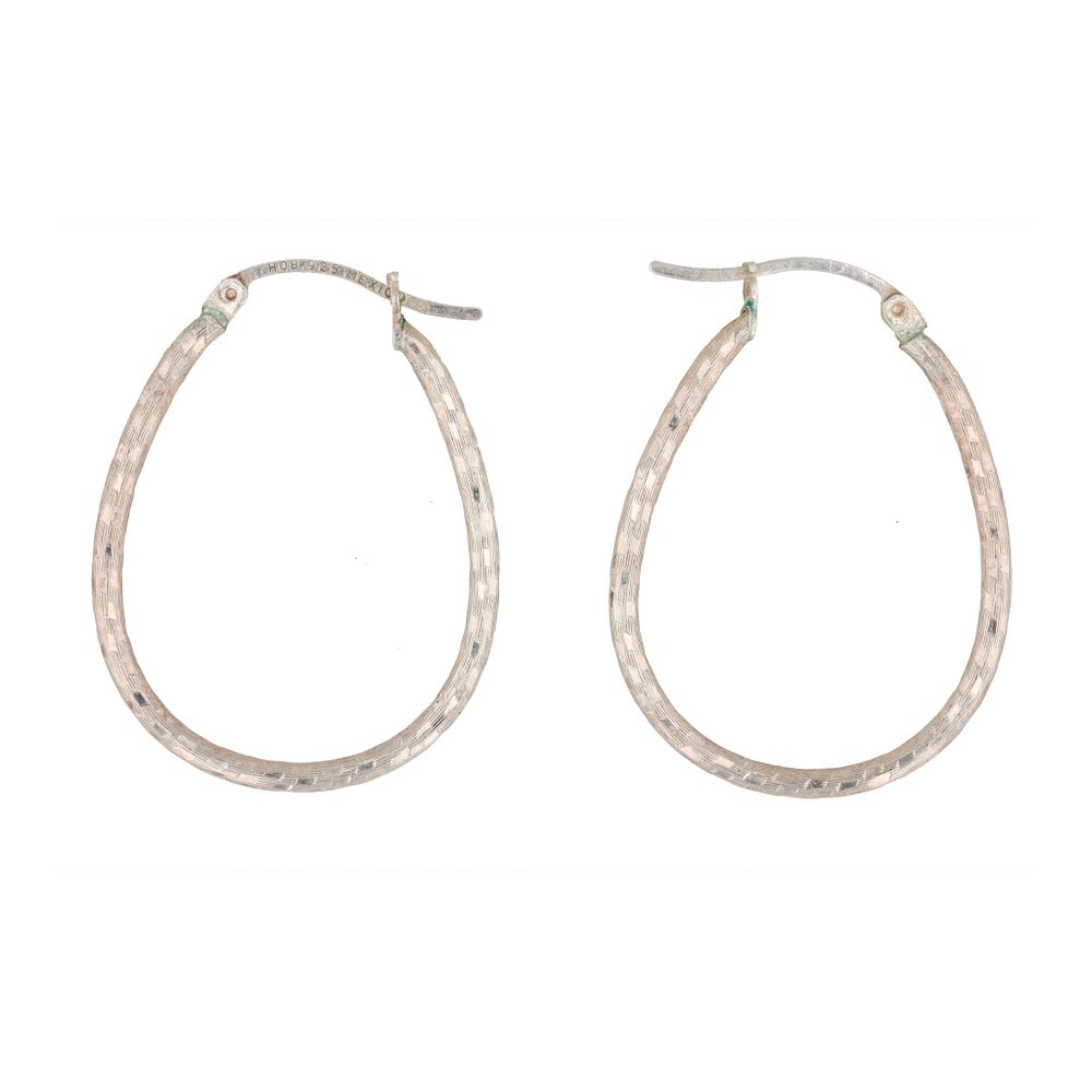 Lot 165: HOB Mexico Textured Hoop Earrings