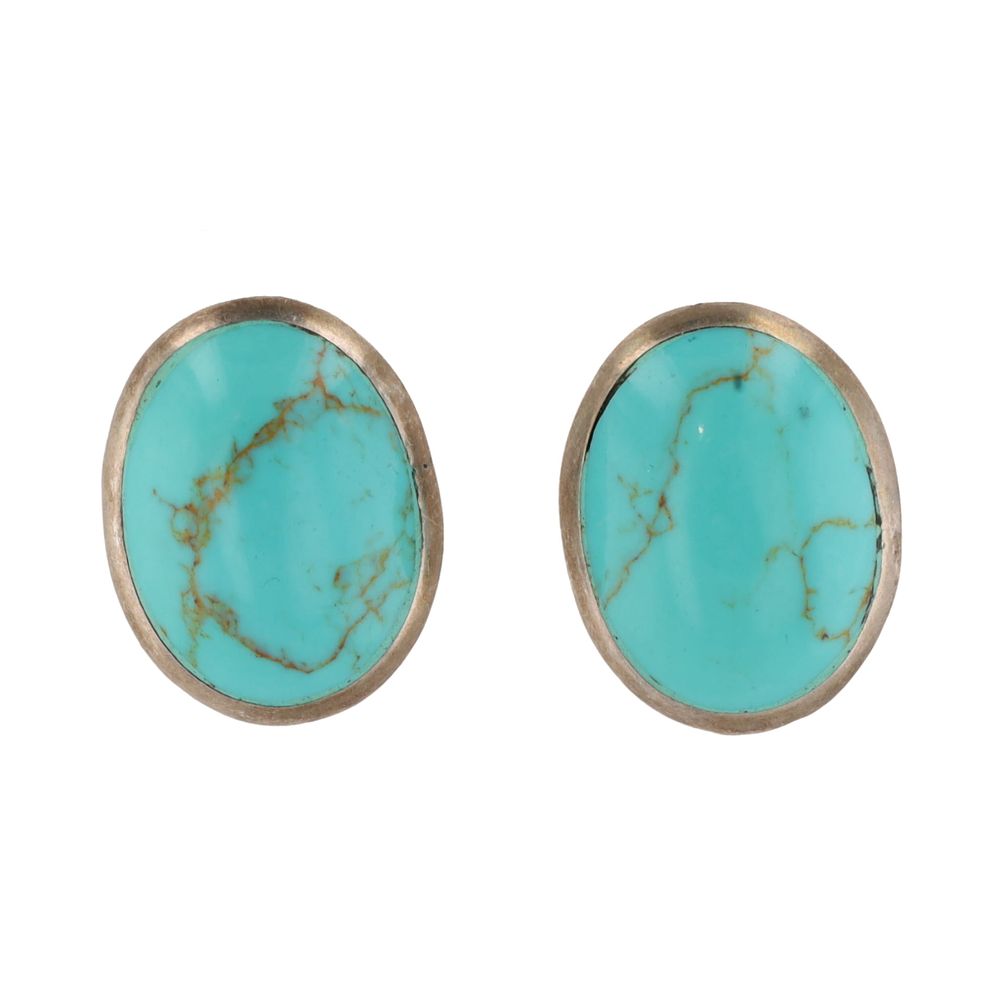 Lot 169: Mexico Turquoise Sterling Earrings
