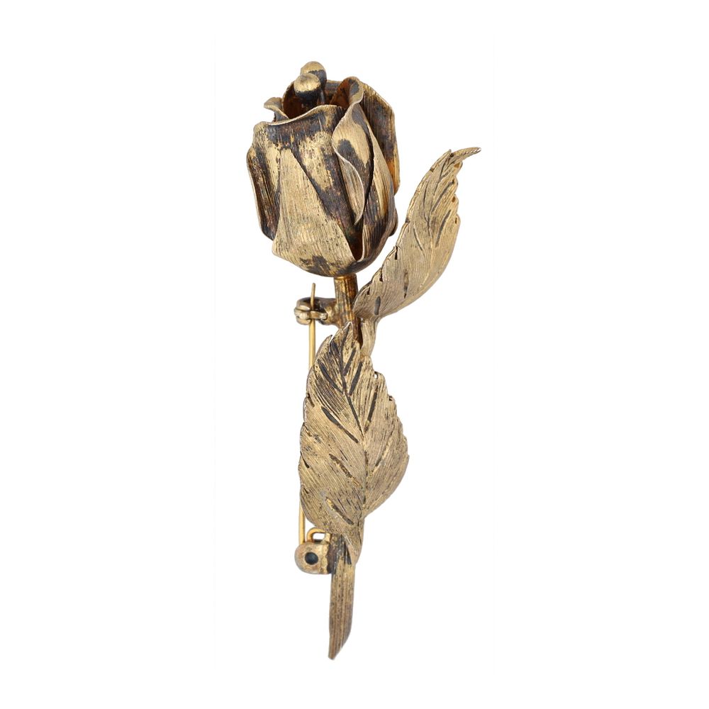 Lot 195: Los Ballesteros Taxco Mexico Gold Over Sterling Rose Brooch