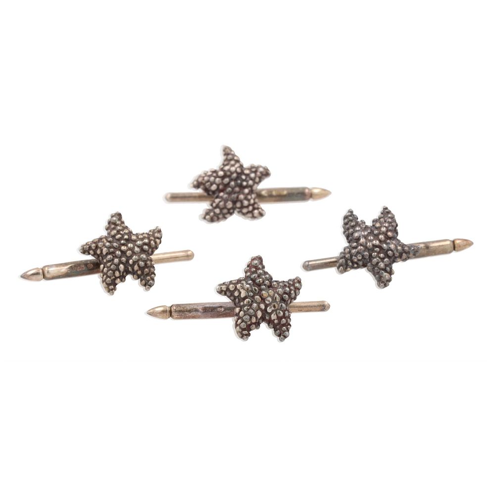 Lot 196: Stephen Dweck Sterling Bumpy Starfish Shirt Buttons
