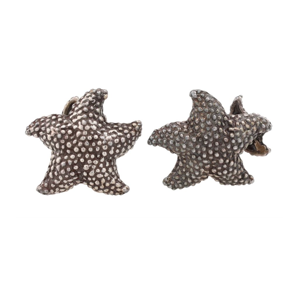Lot 197: Stephen Dweck Sterling Bumpy Starfish Cufflinks