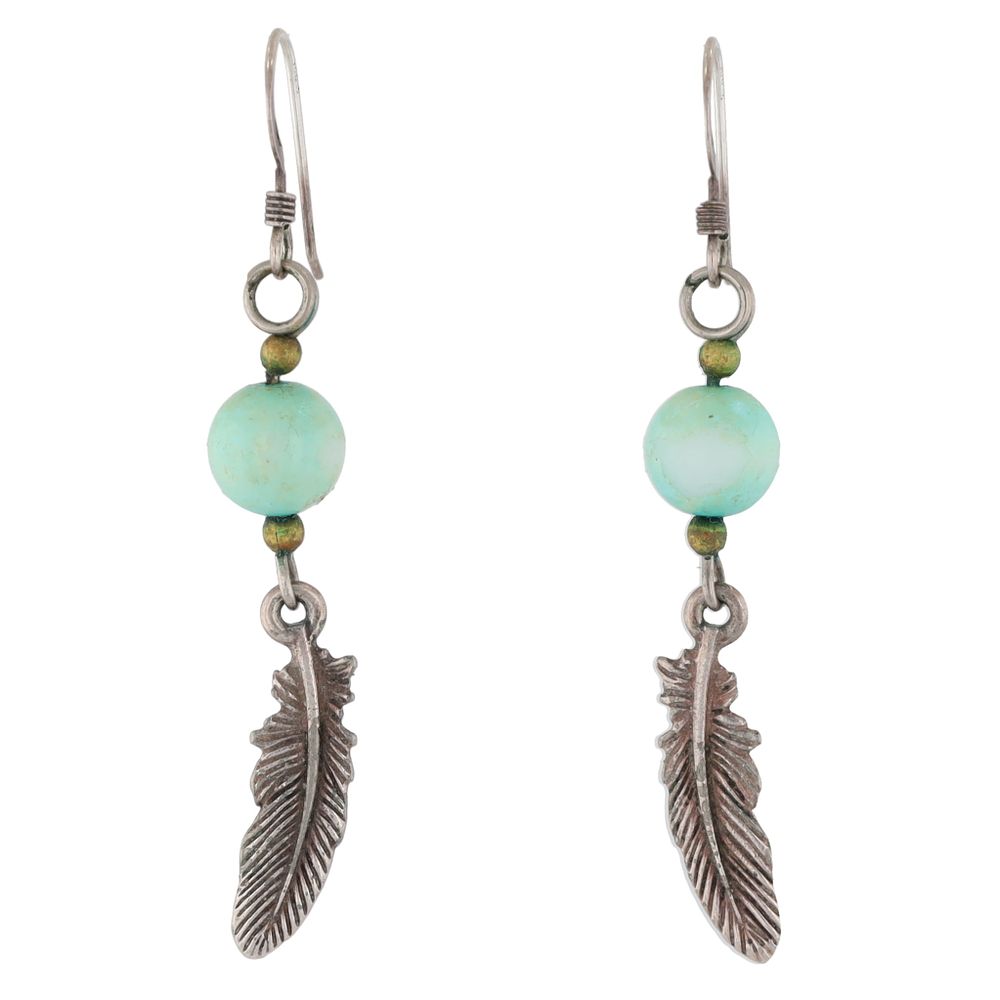 Lot 201: Southwestern Bead Sterling Dangle Earrings