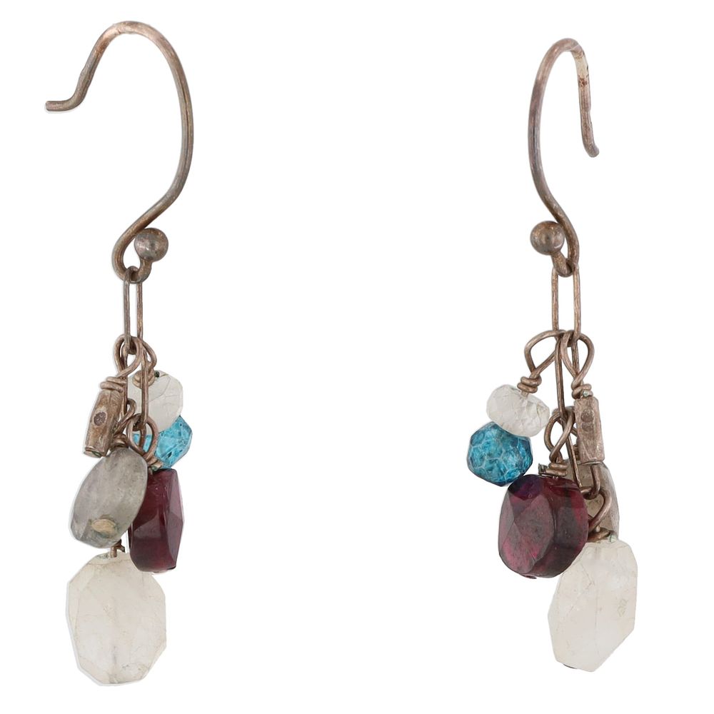 Lot 202: Quartz Sterling Dangle Earrings