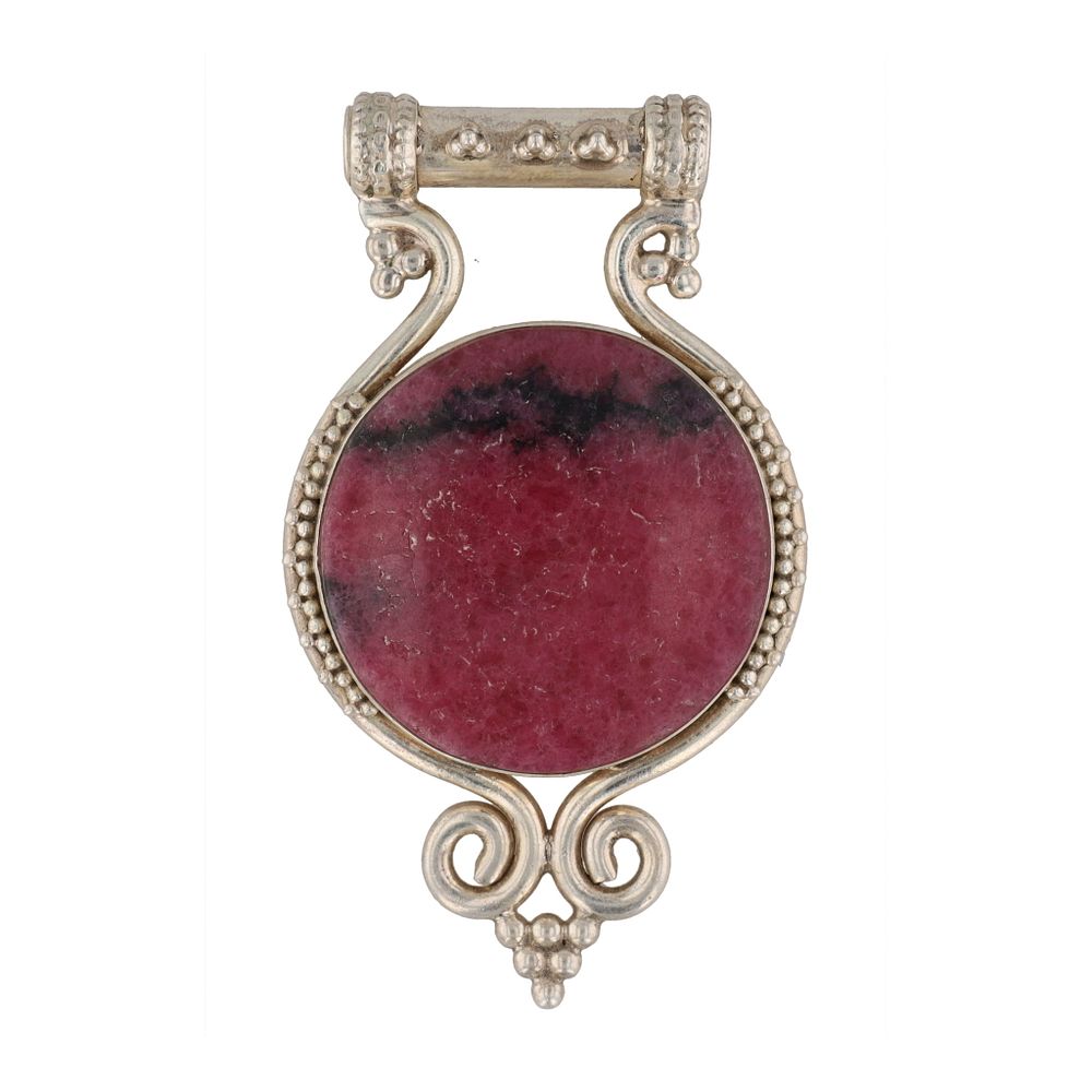 Lot 226: Rhodonite Sterling Huge Pendant