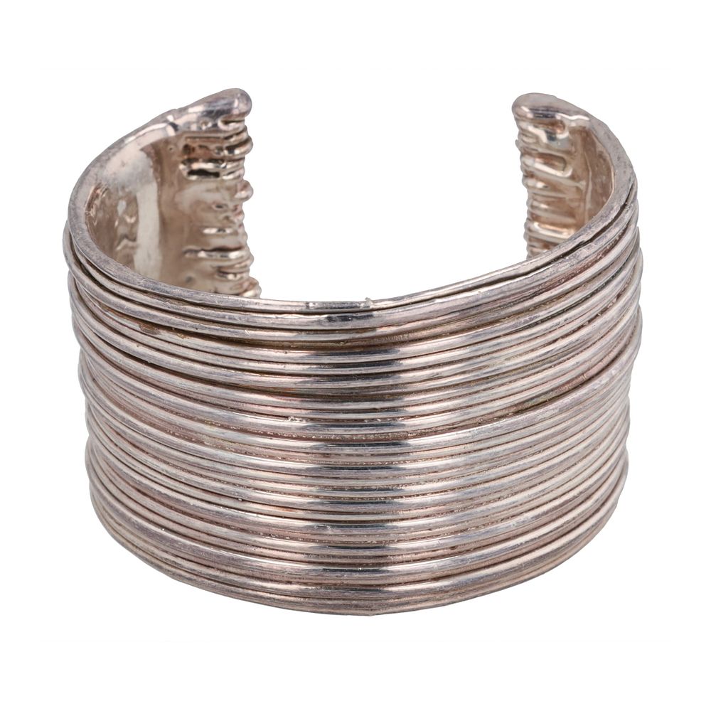 Lot 246: Israel Sterling Banded Cuff Bracelet