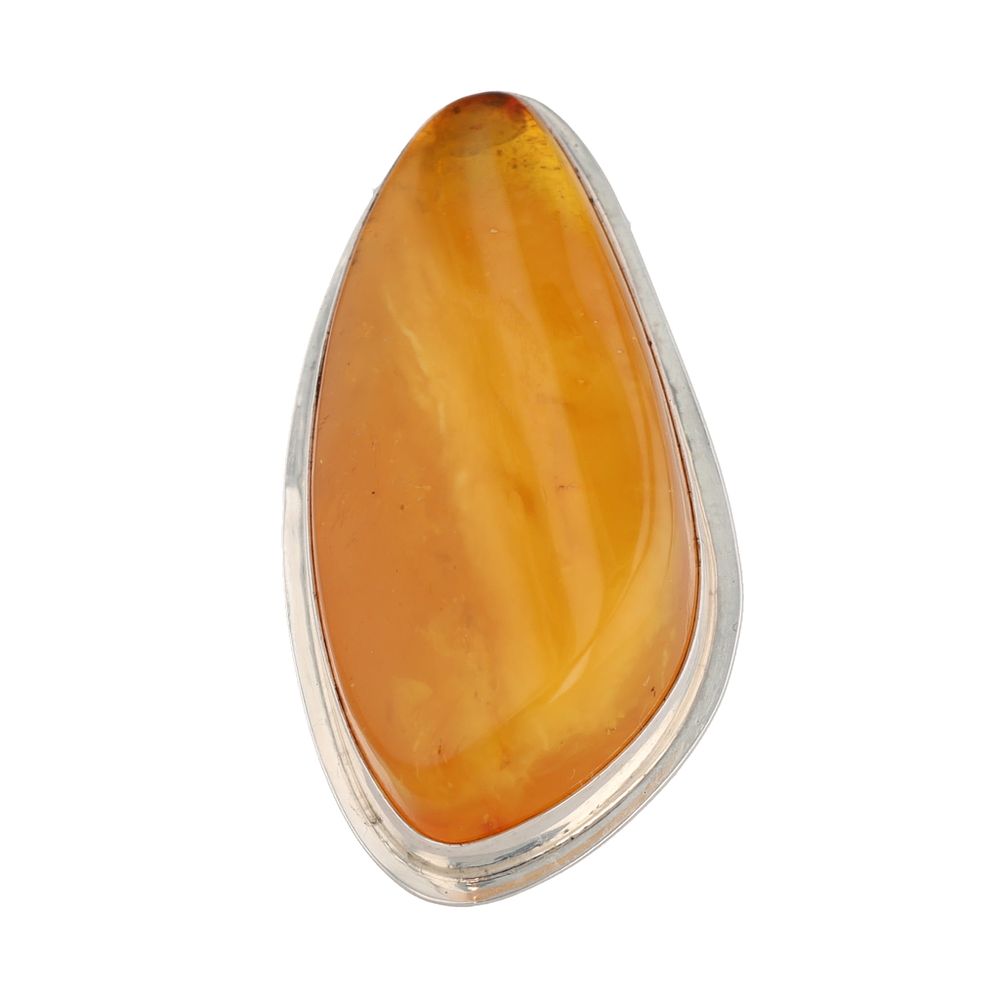 Lot 281: Hand TK Honey Amber Sterling Ring Sz. 9