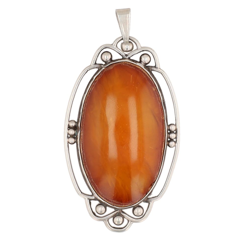 Lot 309: Amber Sterling Pendant