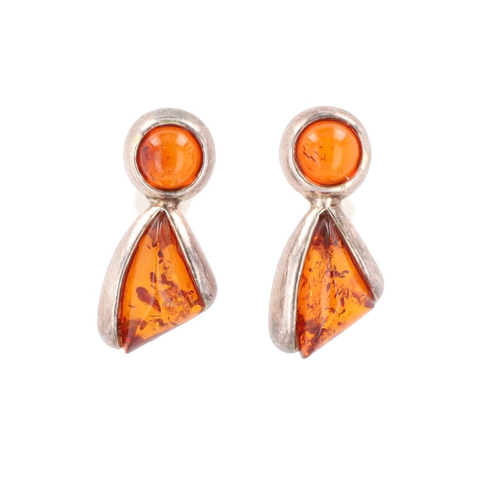 Lot 317: Amber Sterling Earrings