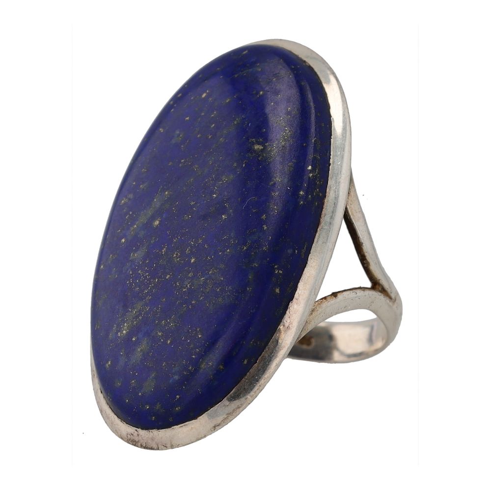 Lot 343: Huge Lapis Sterling Ring Sz. 8.75