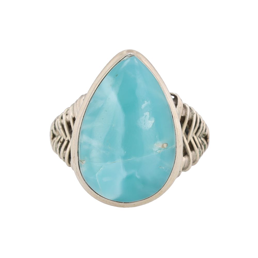 Lot 352: Larimar Sterling Sz. 8.25