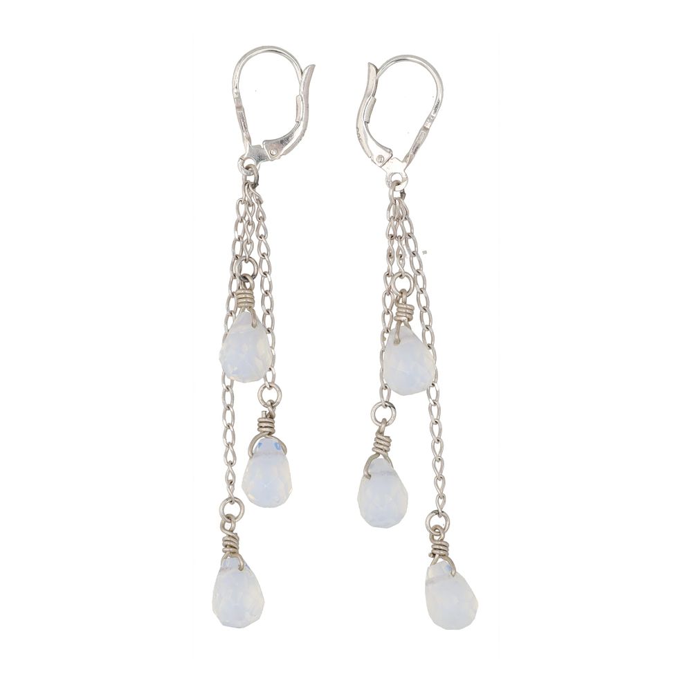 Lot 353: Moonstone Sterling Dangle Earrings