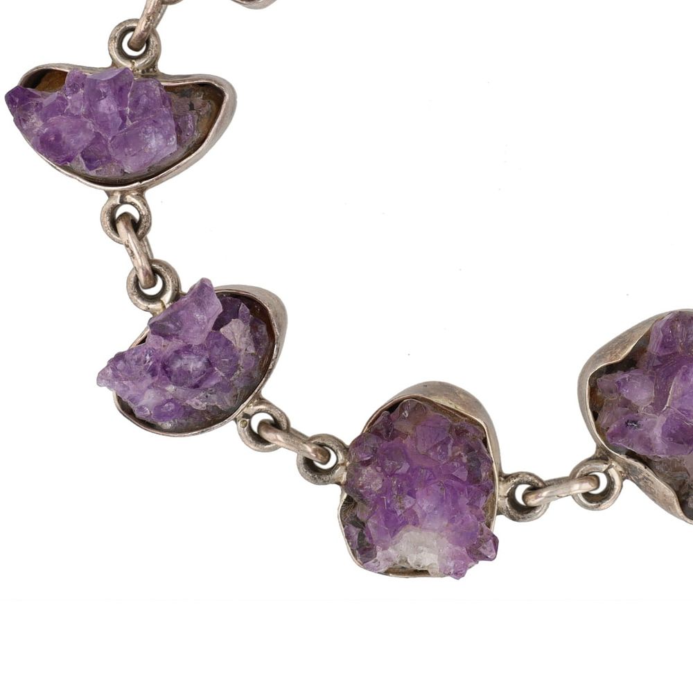 Lot 356: Charles Albert Amethyst Sterling Toggle Bracelet