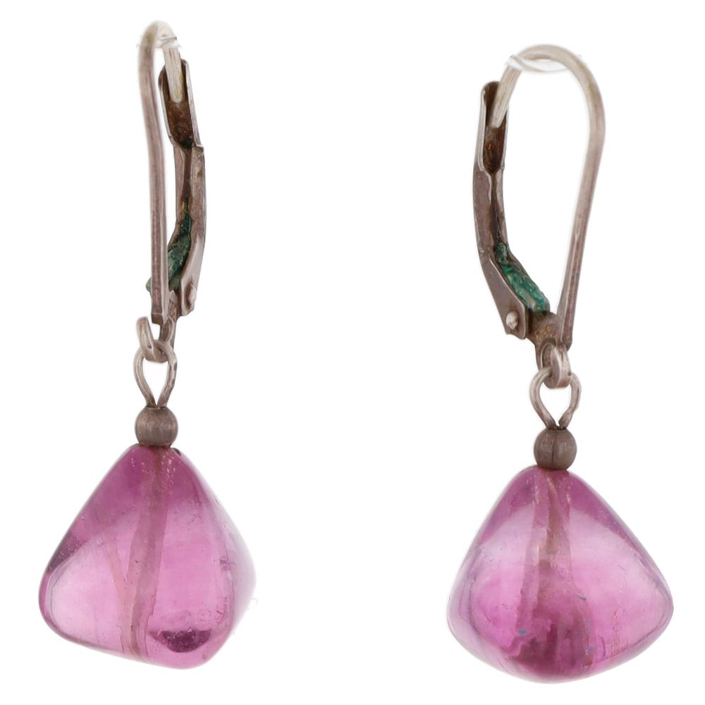 Lot 358: Amethyst Sterling Dangle Earrings