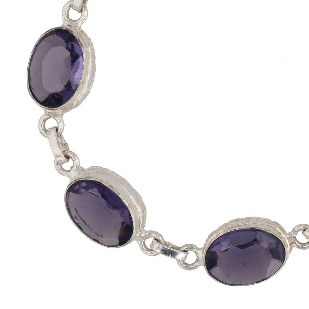 Lot 359: Amethyst Sterling Toggle Bracelet