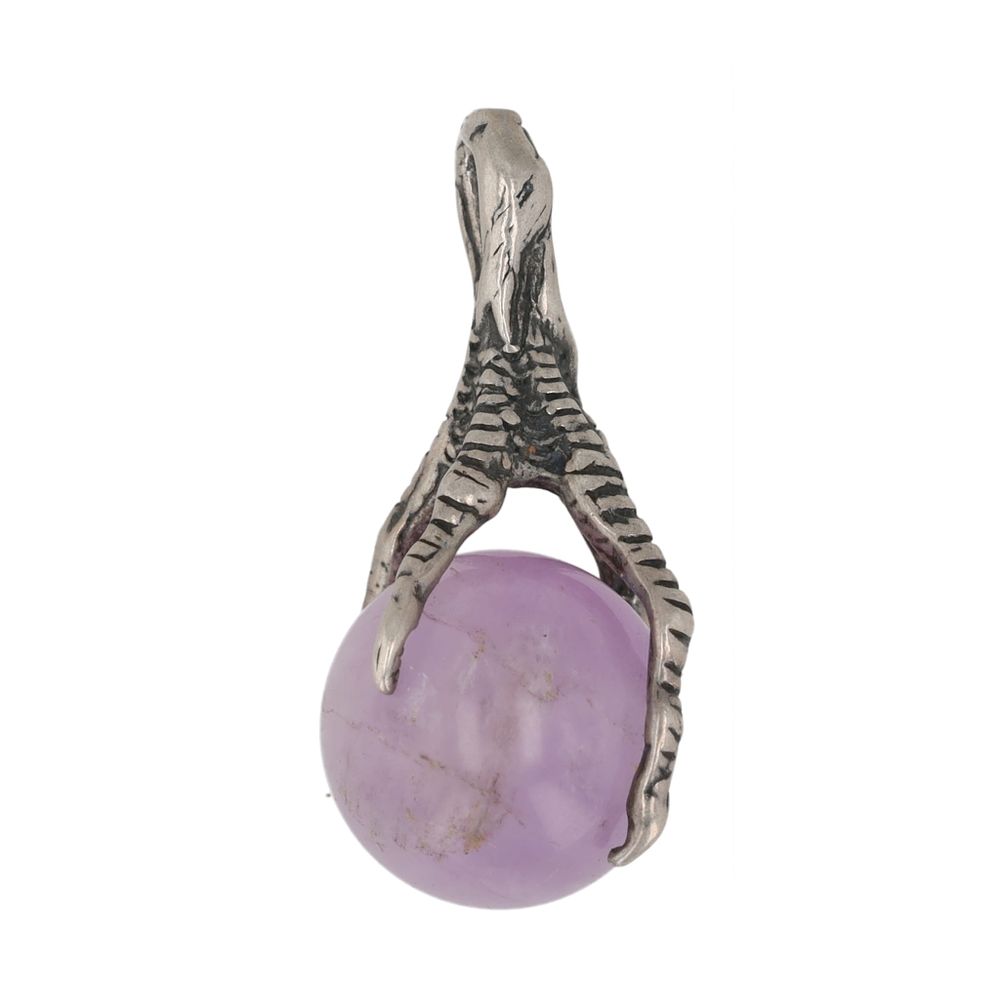 Lot 364: Amethyst Sterling Claw Pendant