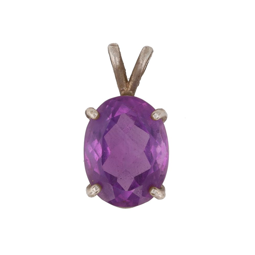 Lot 370: Amethyst Sterling Pendant