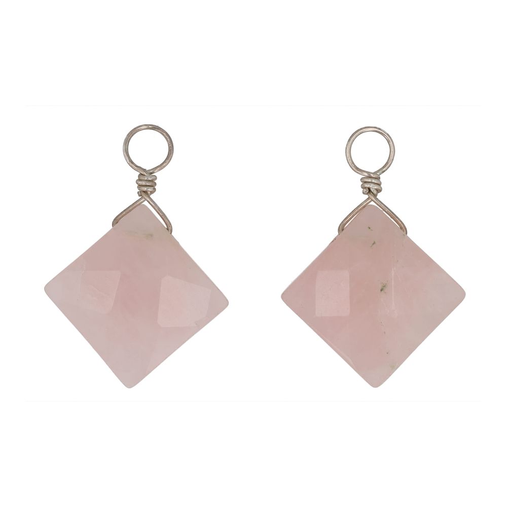 Lot 380: Rose Quartz Sterling Earrings