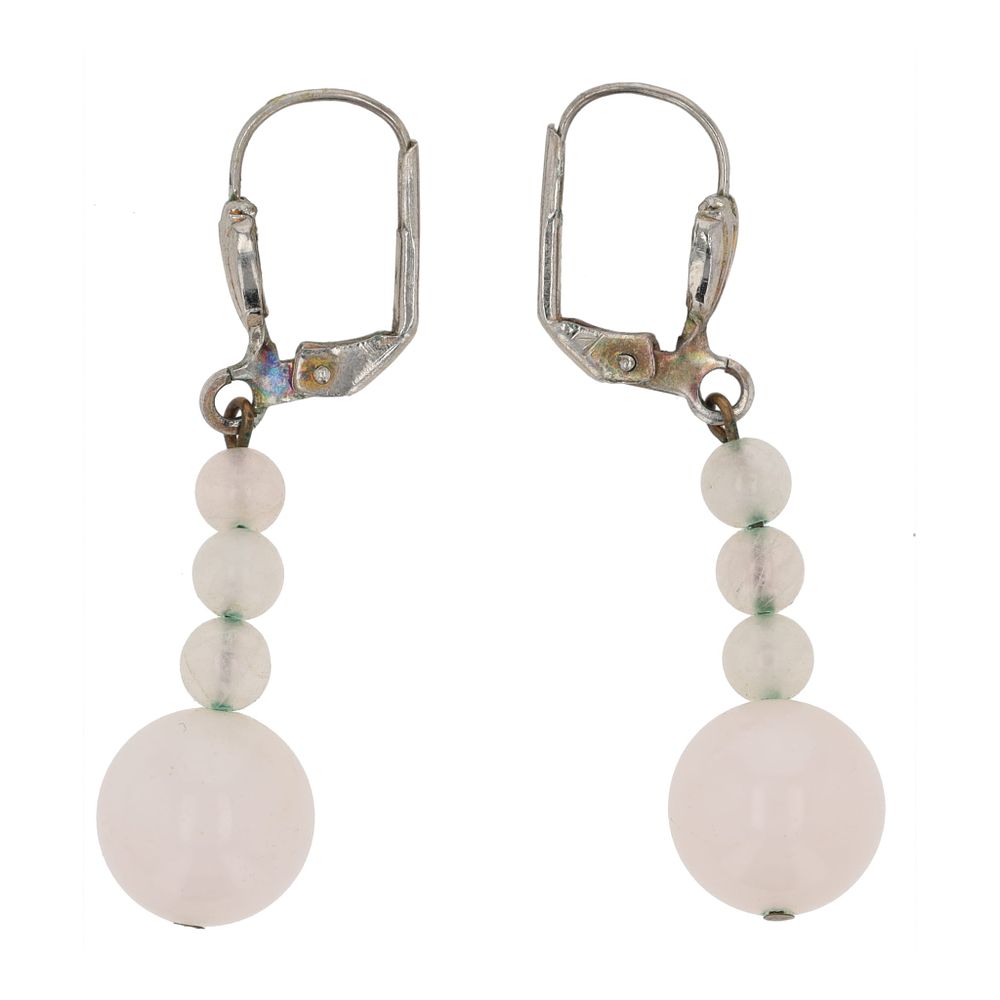 Lot 386: Rose Quartz Dangle Earrings