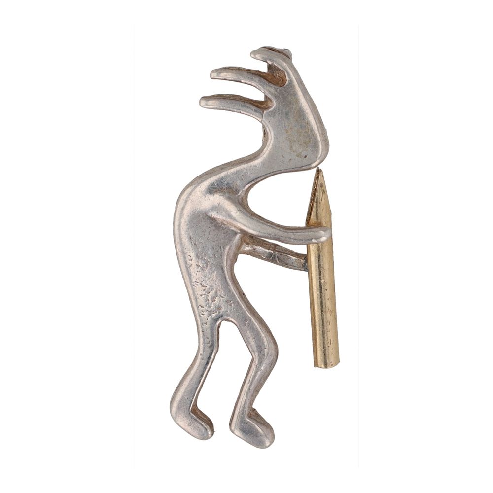 Lot 389: Hopi Kokapelli Sterling Two Tone Pendant