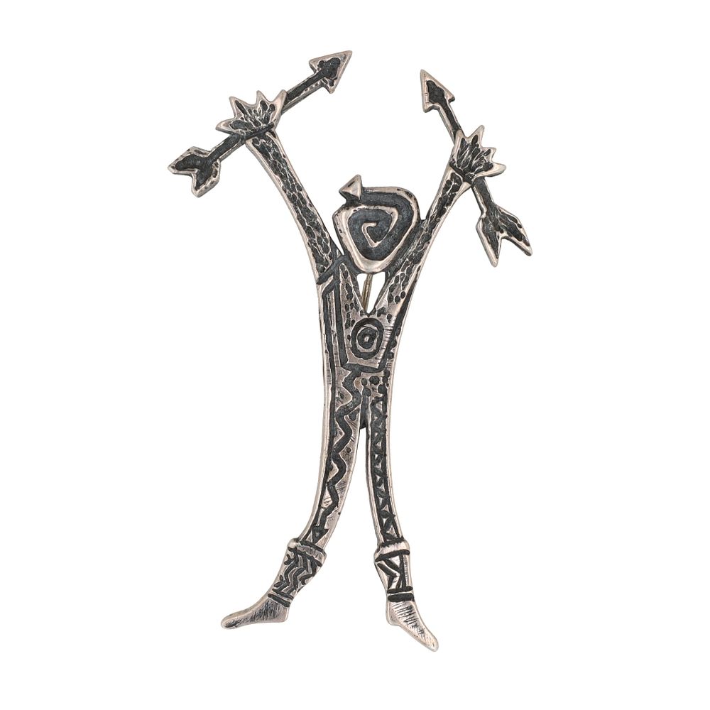 Lot 390: Robert Shields Anglo Sterling Person Arrows Brooch
