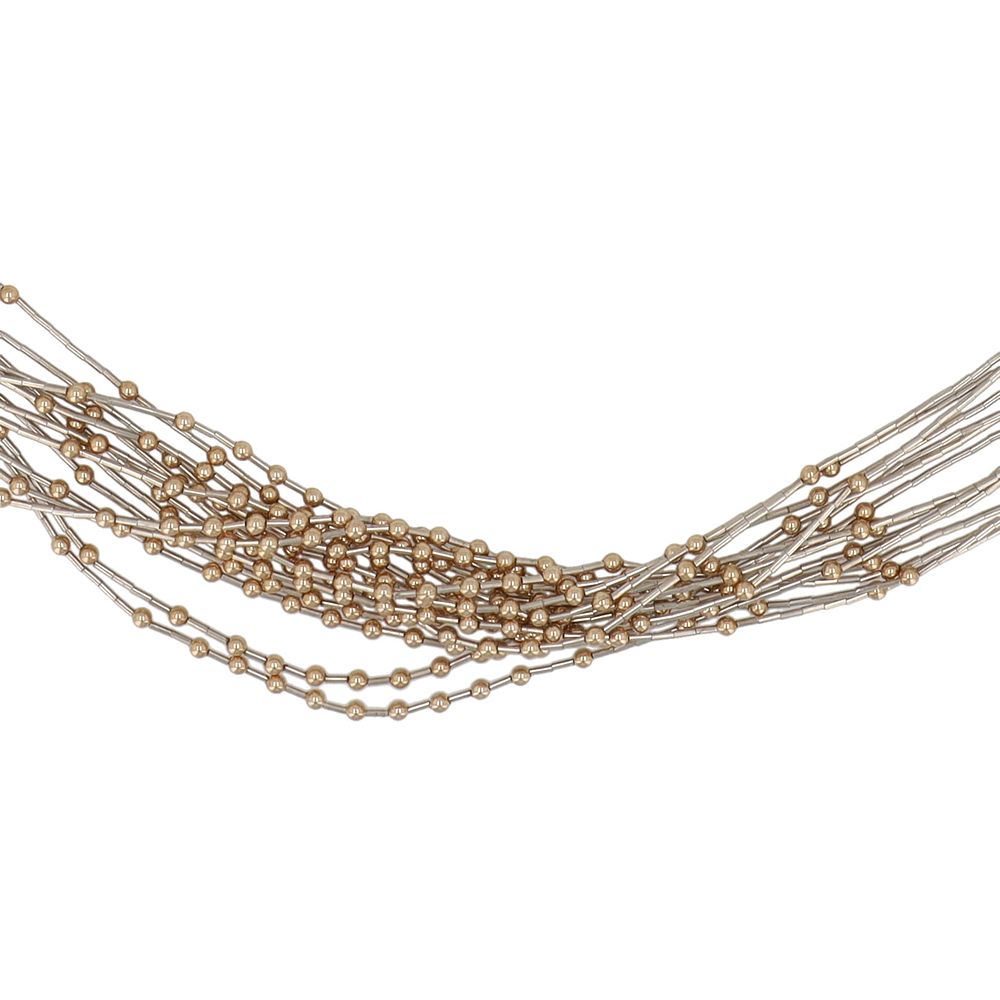 Lot 394: Native American Liquid Sterling Multi Strand Two Tone Necklace