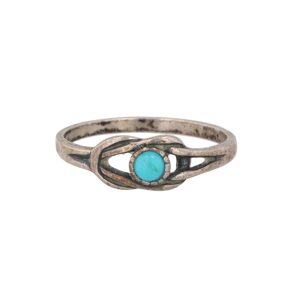 Lot 395: Wheeling Manufacturing Co Turquoise Sterling Ring Sz. 4.75