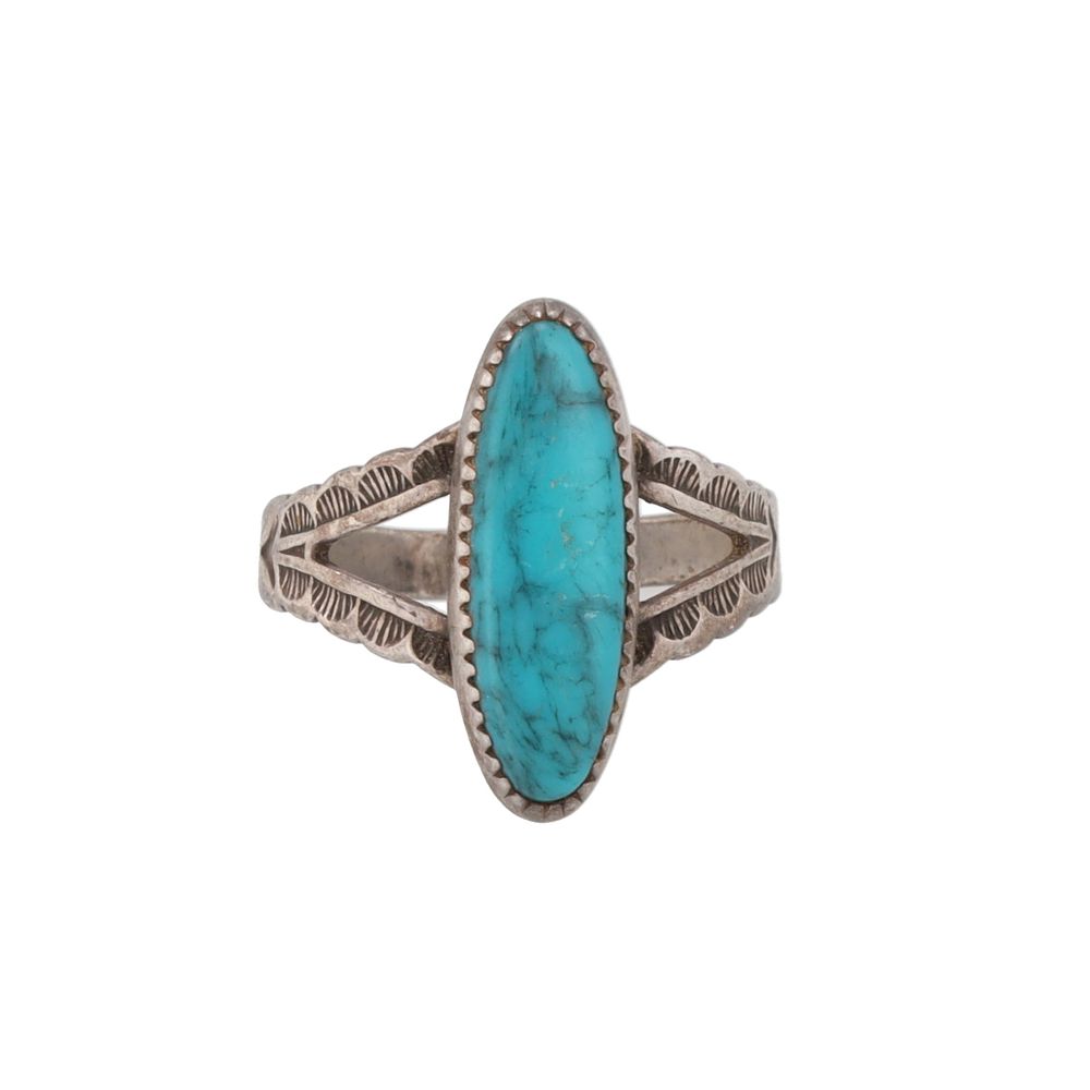 Lot 398: Pacific Jewelry Co. Turquoise Sterling Ring Sz. 5