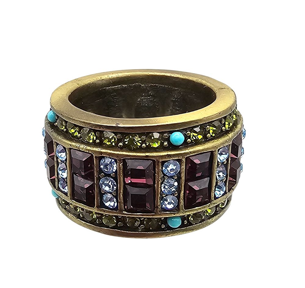 Lot 264: Heidi Duas Rhinestone Gold Tone Ring Size 6