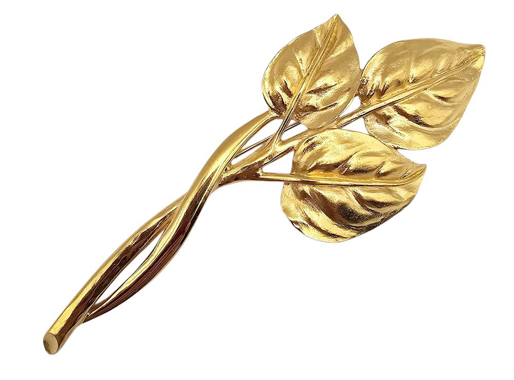 Lot 407: Trifari Vintage Gold Tone Leaf Brooch