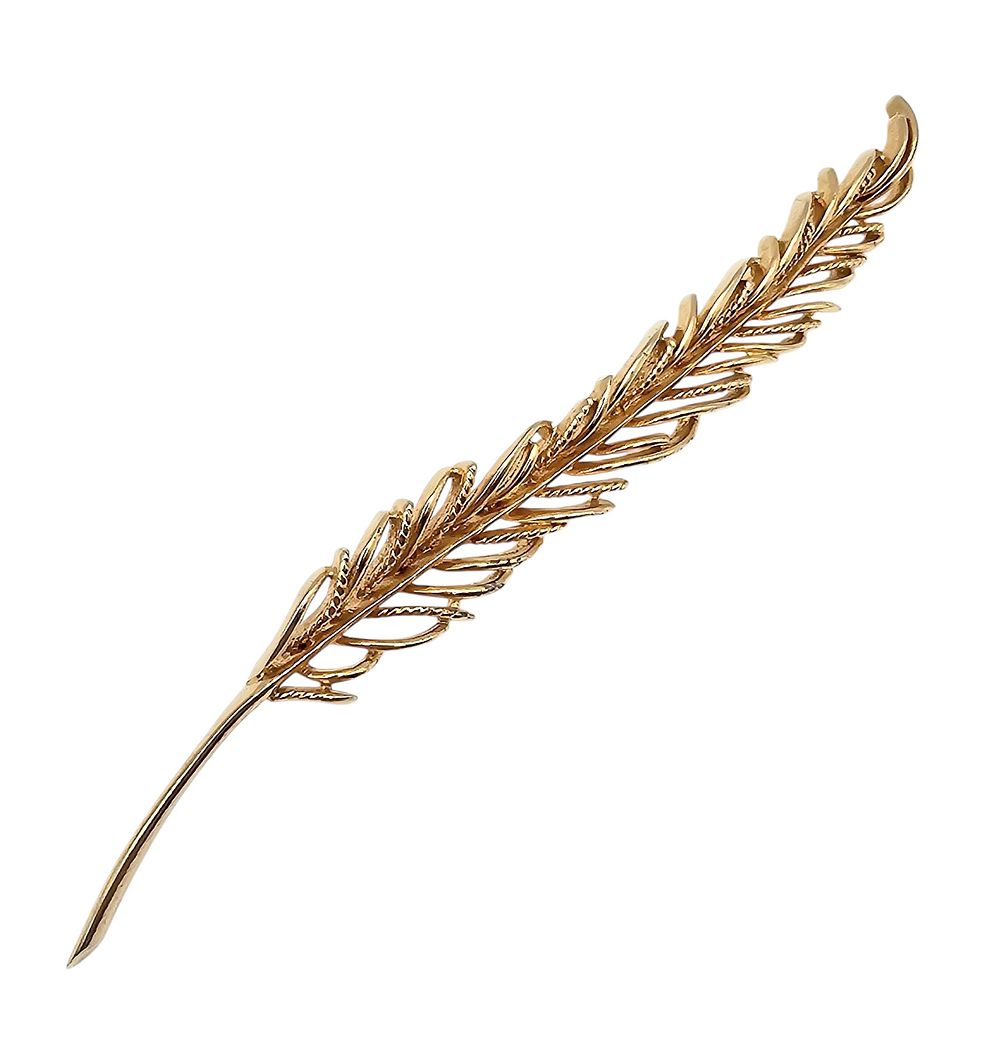 Lot 547: Coro Vintage Gold Tone Long Leaf Brooch